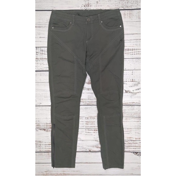 Kuhl Inspiratr Hiking Pants Womens 8 Regular Green Stretch Ankle Zip Skinny‎ - Picture 1 of 7